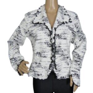 Joseph Ribkoff Black and White Textured Blazer
